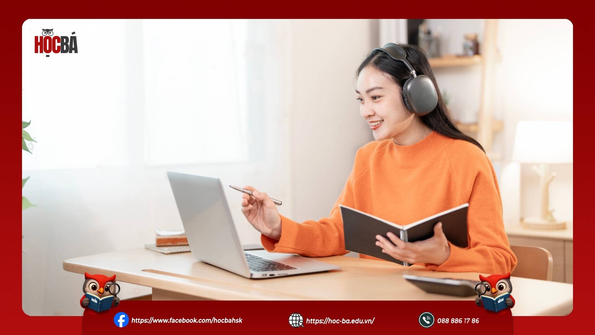 cô gái đang làm đề và tính điểm đậu hsk 3