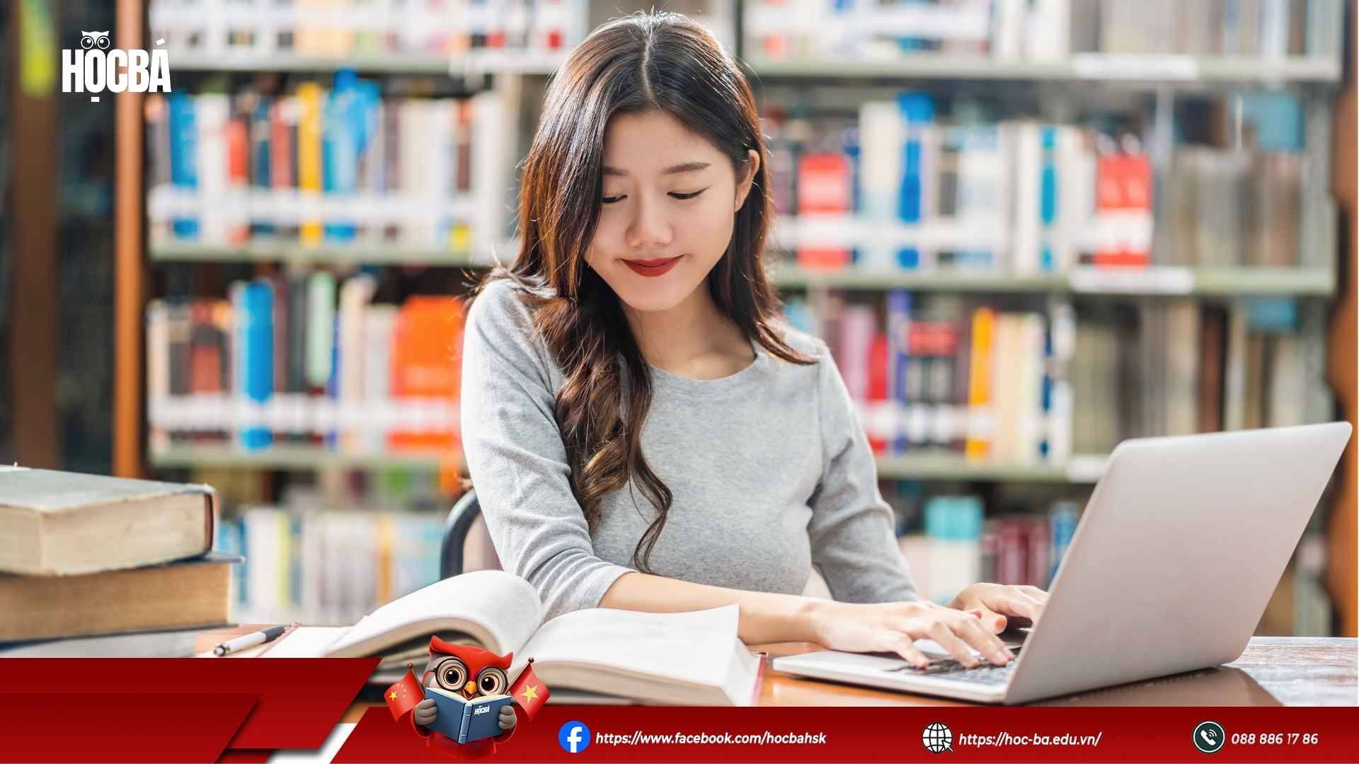 cô gái học giáo trình hsk 3