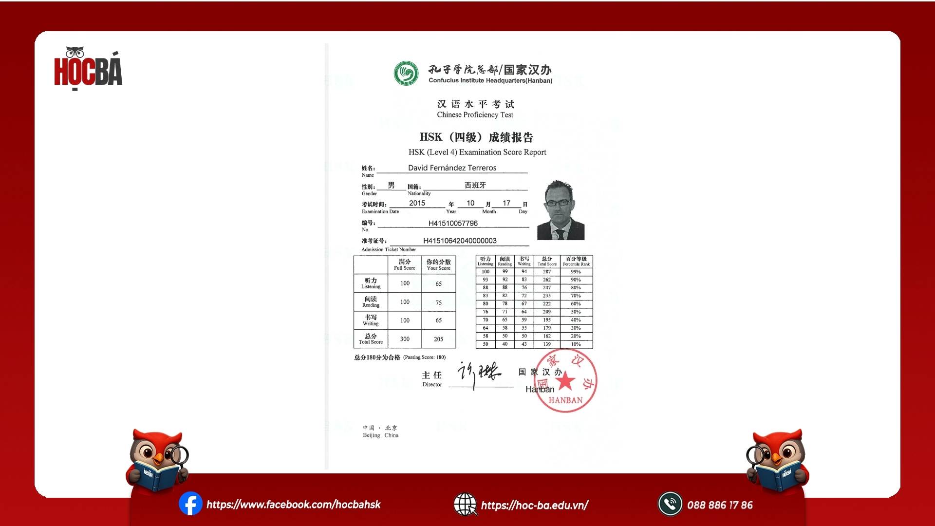 mẫu chứng chỉ hsk4