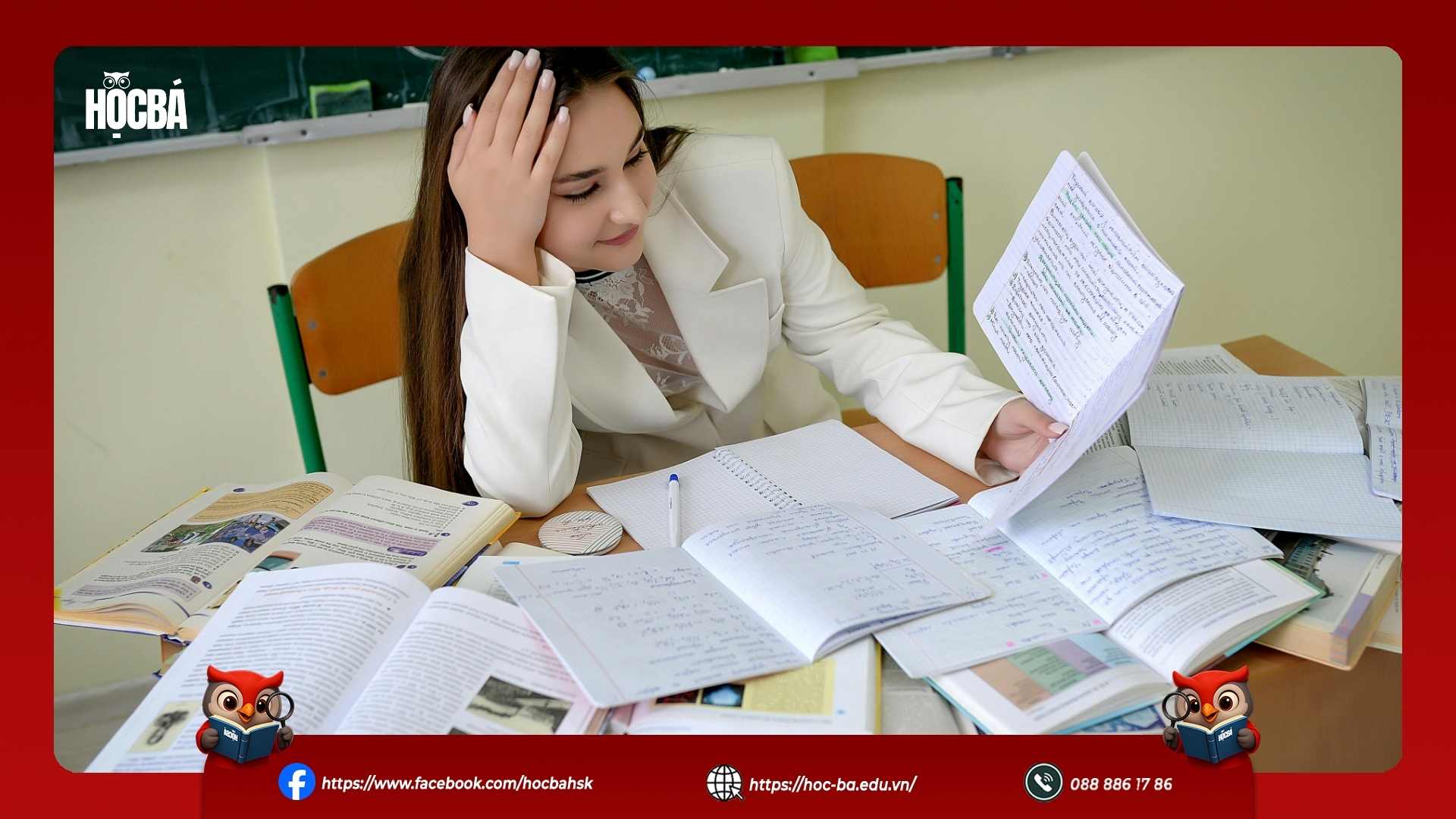 cô gái đau đầu vì số lượng từ vựng của hsk 4