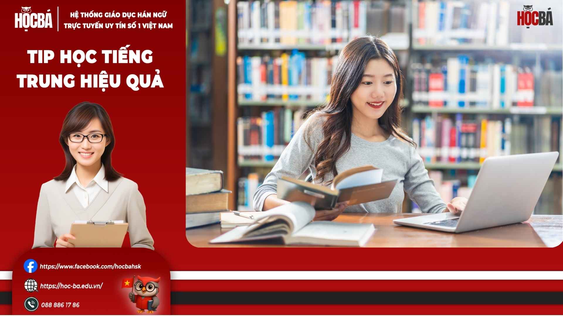 cô gái đang học từ vựng hsk 3