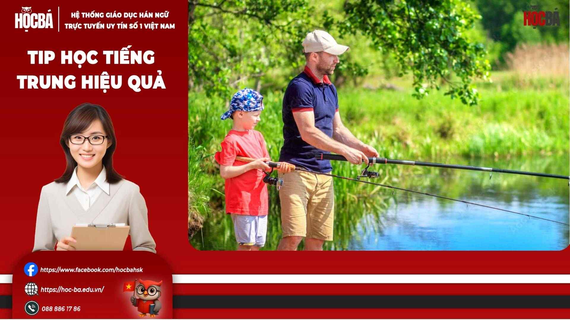 đề viết hsk 5 miêu tả hoạt động câu cá