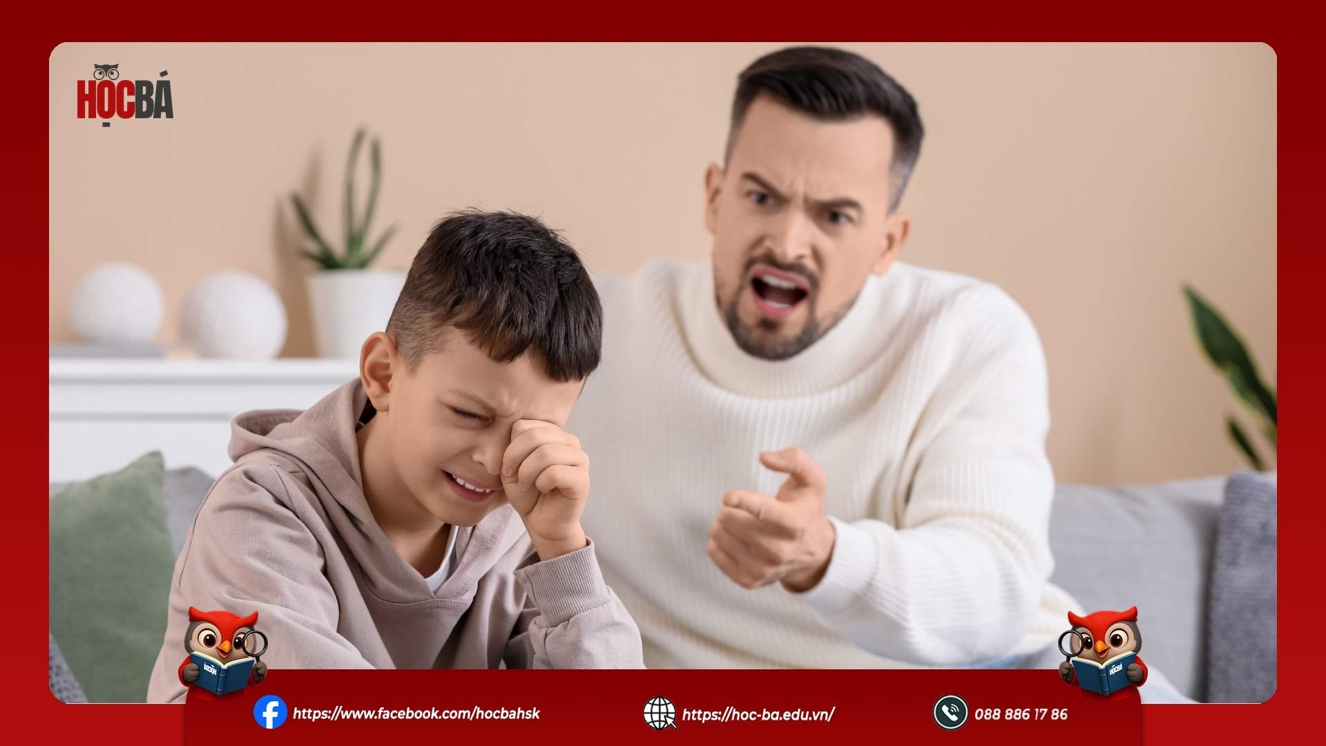 đề viết hsk 5 miêu tả bé trai bị bố mắng