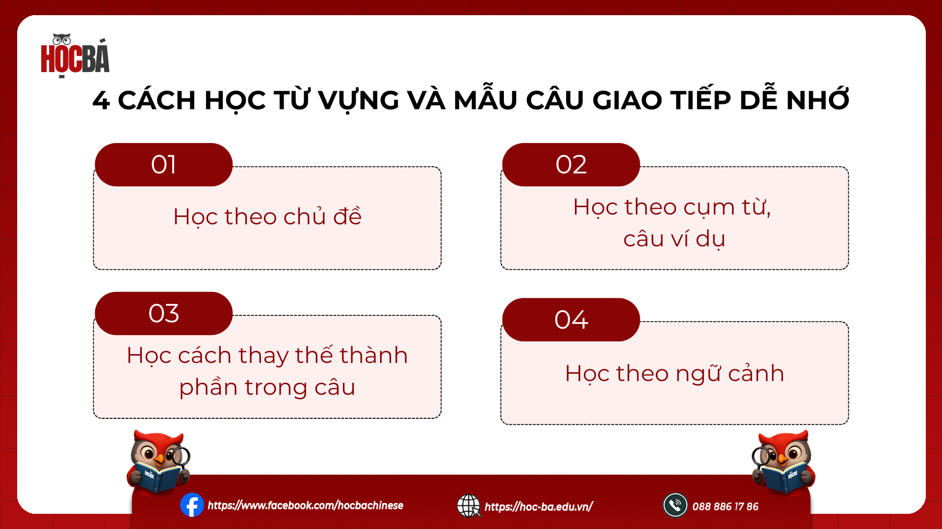 4 cách học từ vựng và mẫu câu tiếng Trung giao tiếp dễ nhớ
