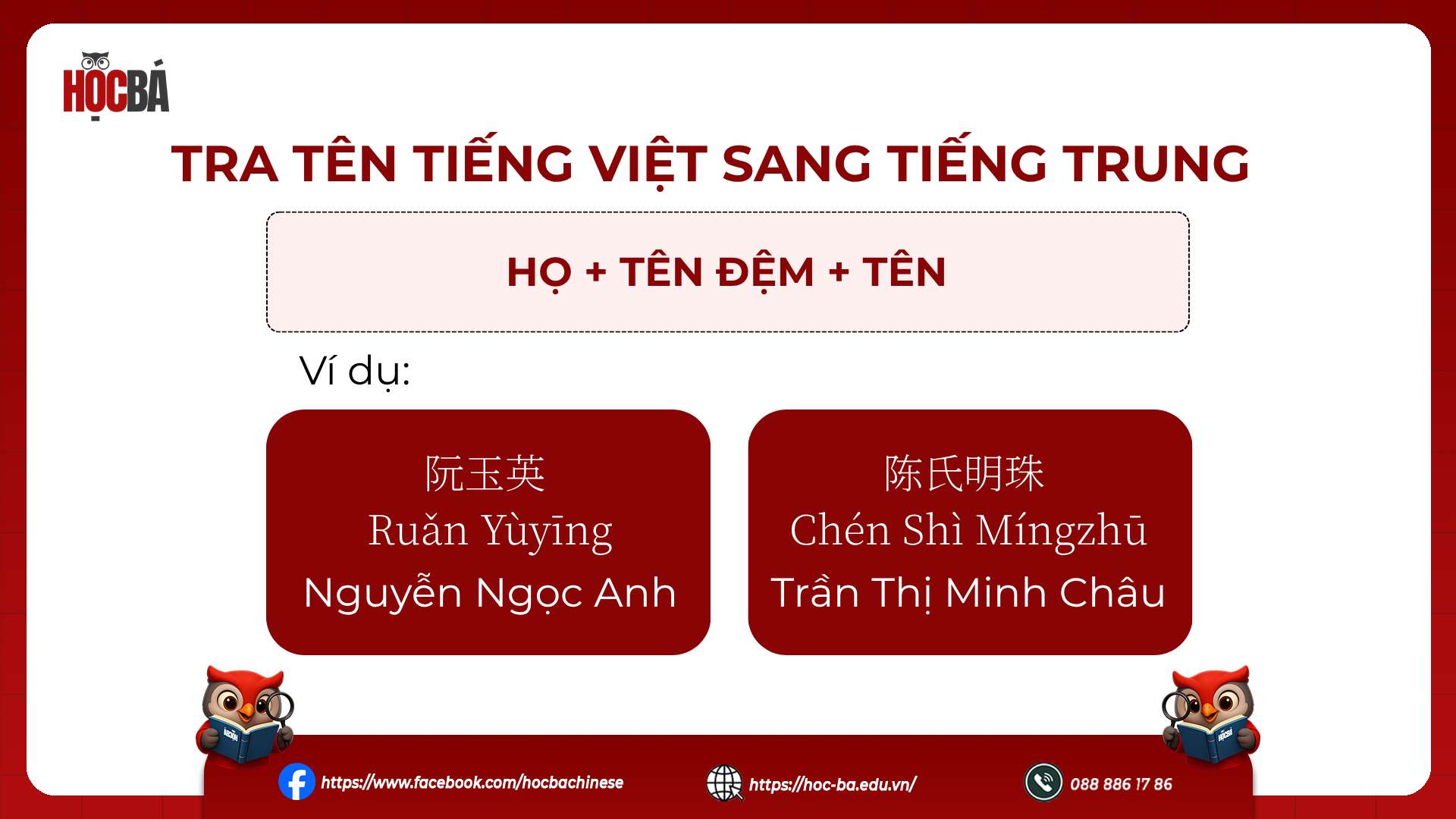 Cách chuyển tên tiếng Việt sang tiếng Trung kèm Pinyin
